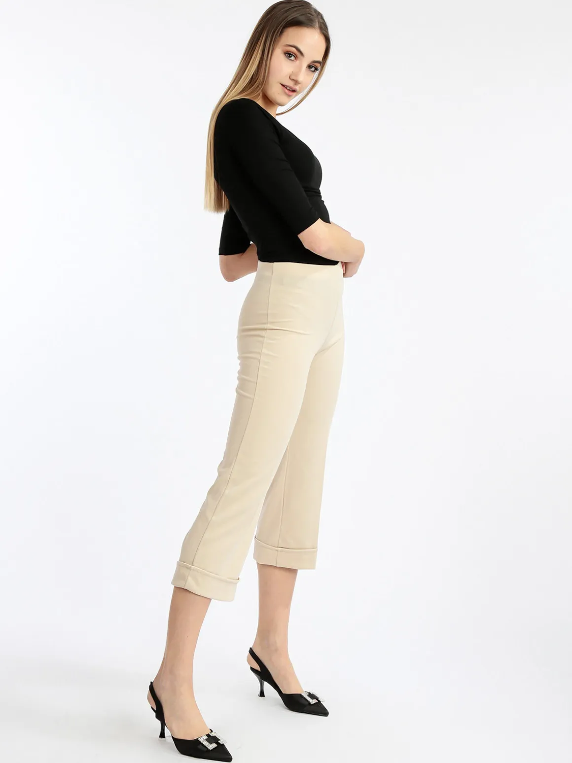 New Way Pantaloni donna a vita alta
