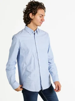Norway Camicia da uomo in cotone a maniche lunghe - azzurro