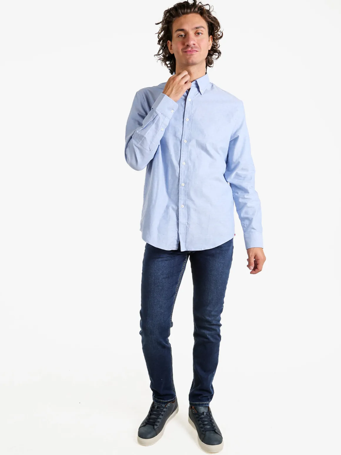 Norway Camicia da uomo in cotone a maniche lunghe - azzurro