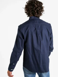 Norway Camicia da uomo in cotone a maniche lunghe - blu scuro