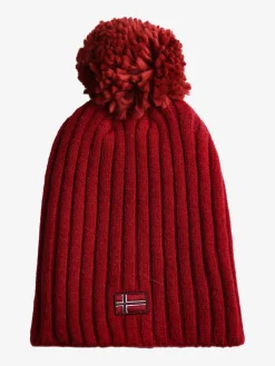 Norway Cappello donna in maglia con pompon - bordeaux