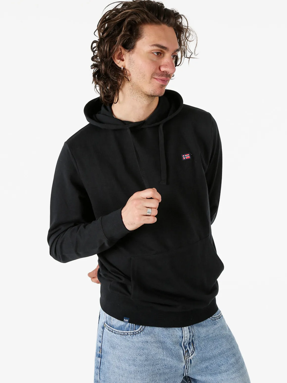 Norway Felpa da uomo con cappuccio in misto cotone - nero