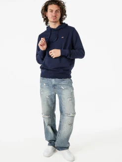 Norway Felpa da uomo con cappuccio in misto cotone - blu scuro