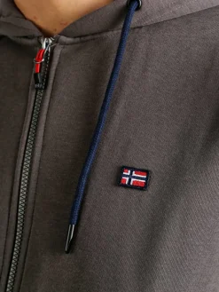 Norway Felpa da uomo con cappuccio e zip - taupe