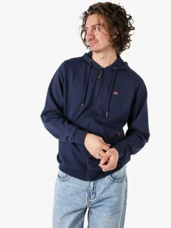 Norway Felpa da uomo full zip con cappuccio - blu scuro