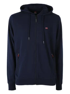 Norway Felpa da uomo full zip con cappuccio - blu scuro