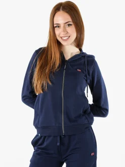 Norway Felpa donna full zip con cappuccio - blu scuro