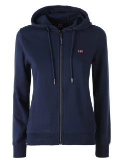 Norway Felpa donna full zip con cappuccio - blu scuro