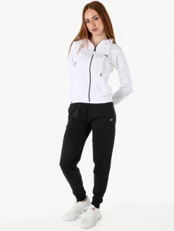 Norway Felpa donna full zip con cappuccio - bianco