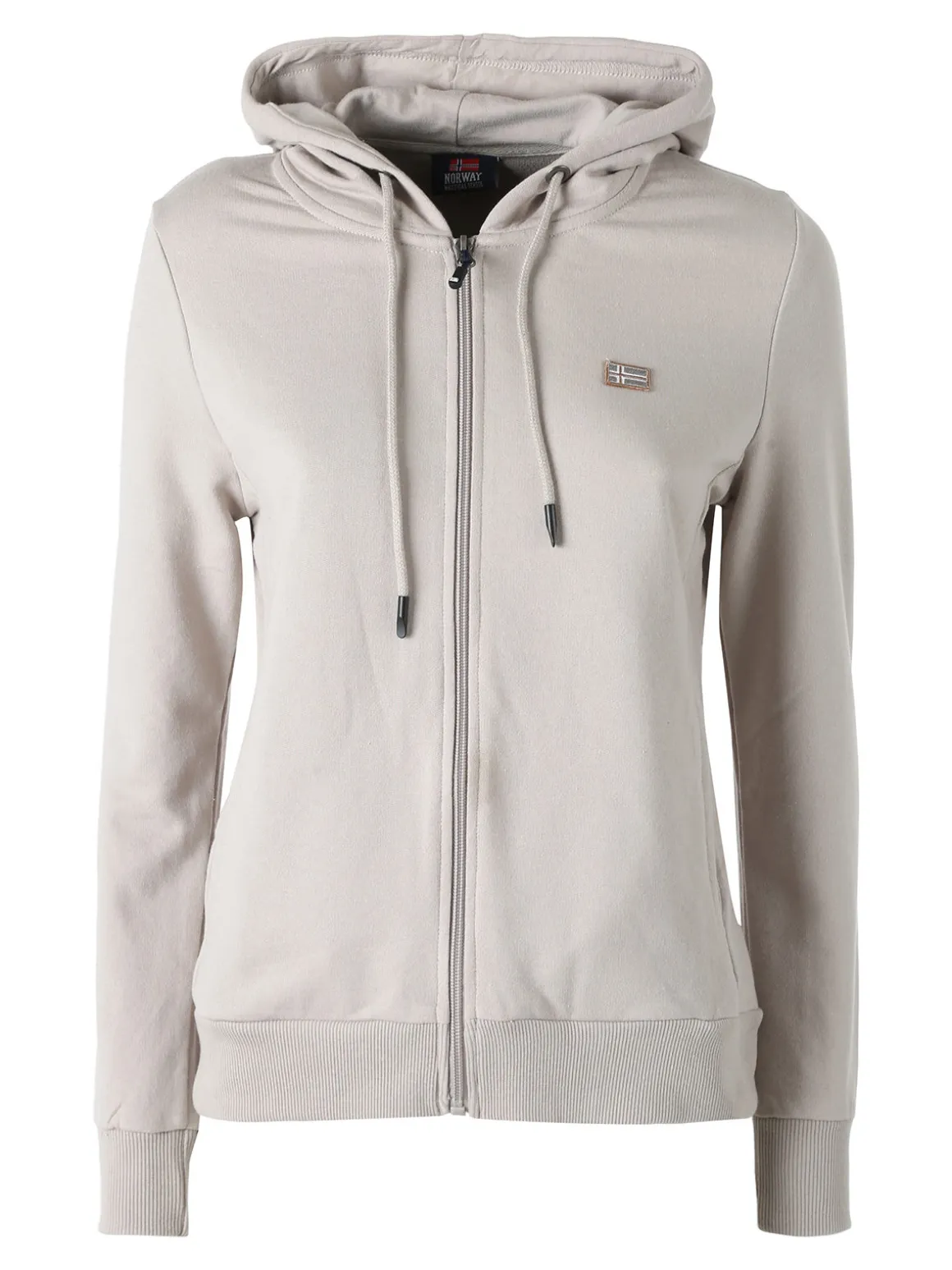 Norway Felpa donna full zip con cappuccio - sabbia