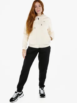 Norway Felpa donna invernale con cappuccio e zip - panna