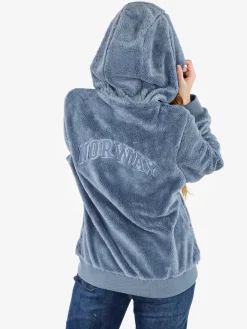 Norway Felpa donna invernale con cappuccio e zip - cielo