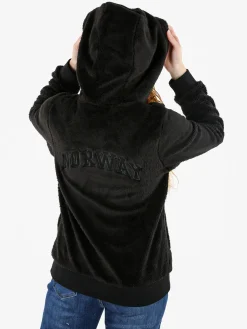 Norway Felpa donna invernale con cappuccio e zip - nero