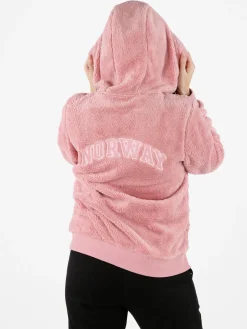 Norway Felpa donna invernale con cappuccio e zip - rosa
