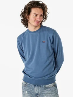 Norway Felpa girocollo da uomo in misto cotone con logo - blu