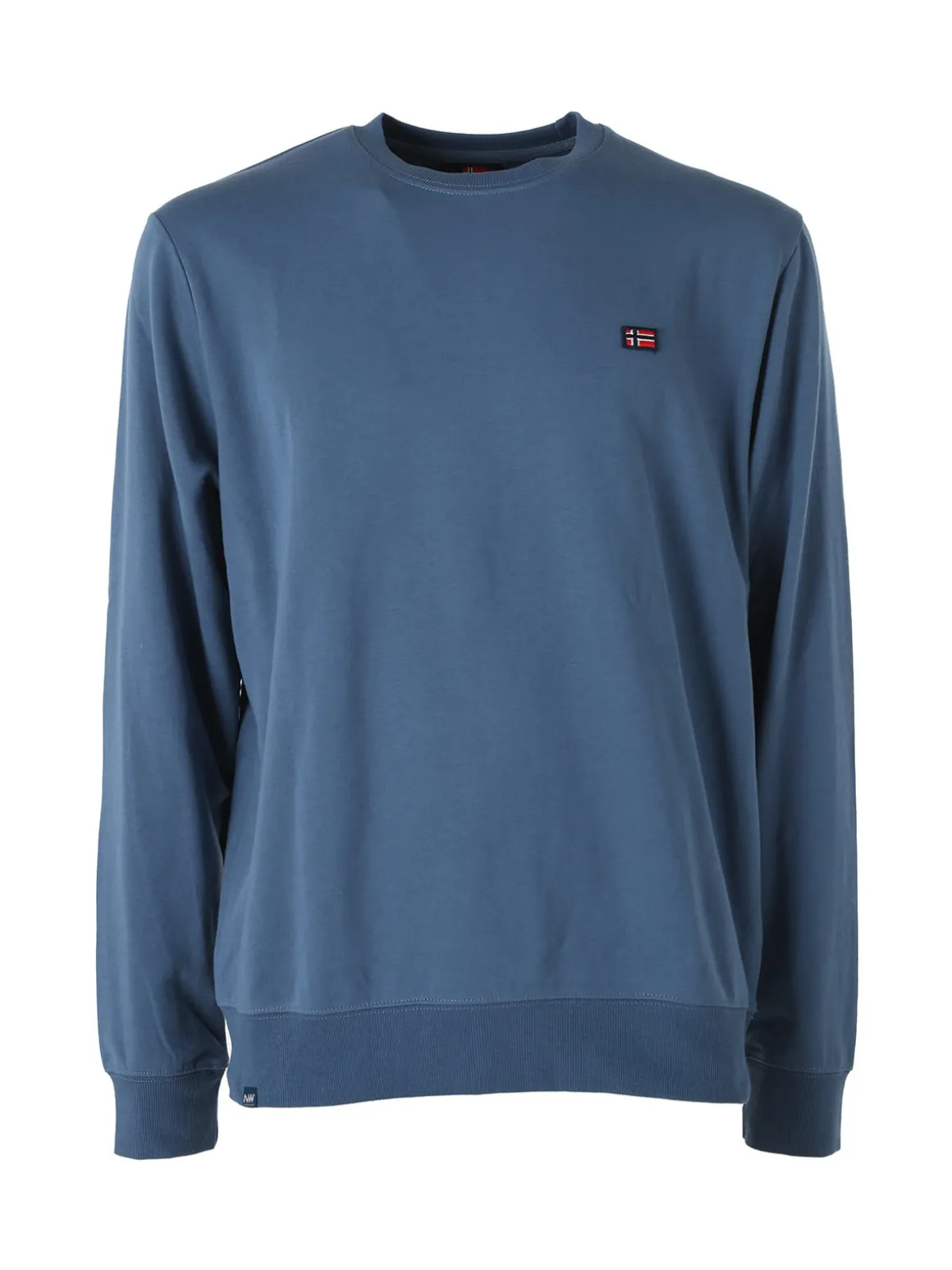 Norway Felpa girocollo da uomo in misto cotone con logo - blu
