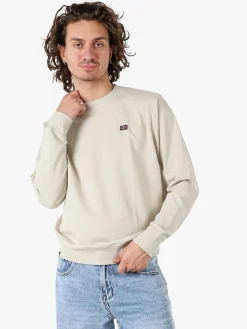 Norway Felpa girocollo da uomo in misto cotone con logo - beige