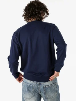 Norway Felpa girocollo da uomo in misto cotone con logo - blu scuro