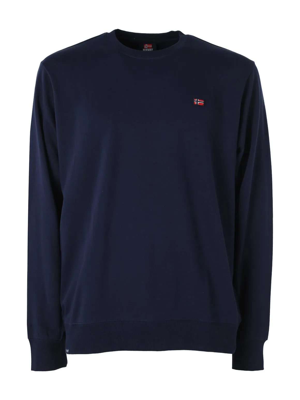 Norway Felpa girocollo da uomo in misto cotone con logo - blu scuro