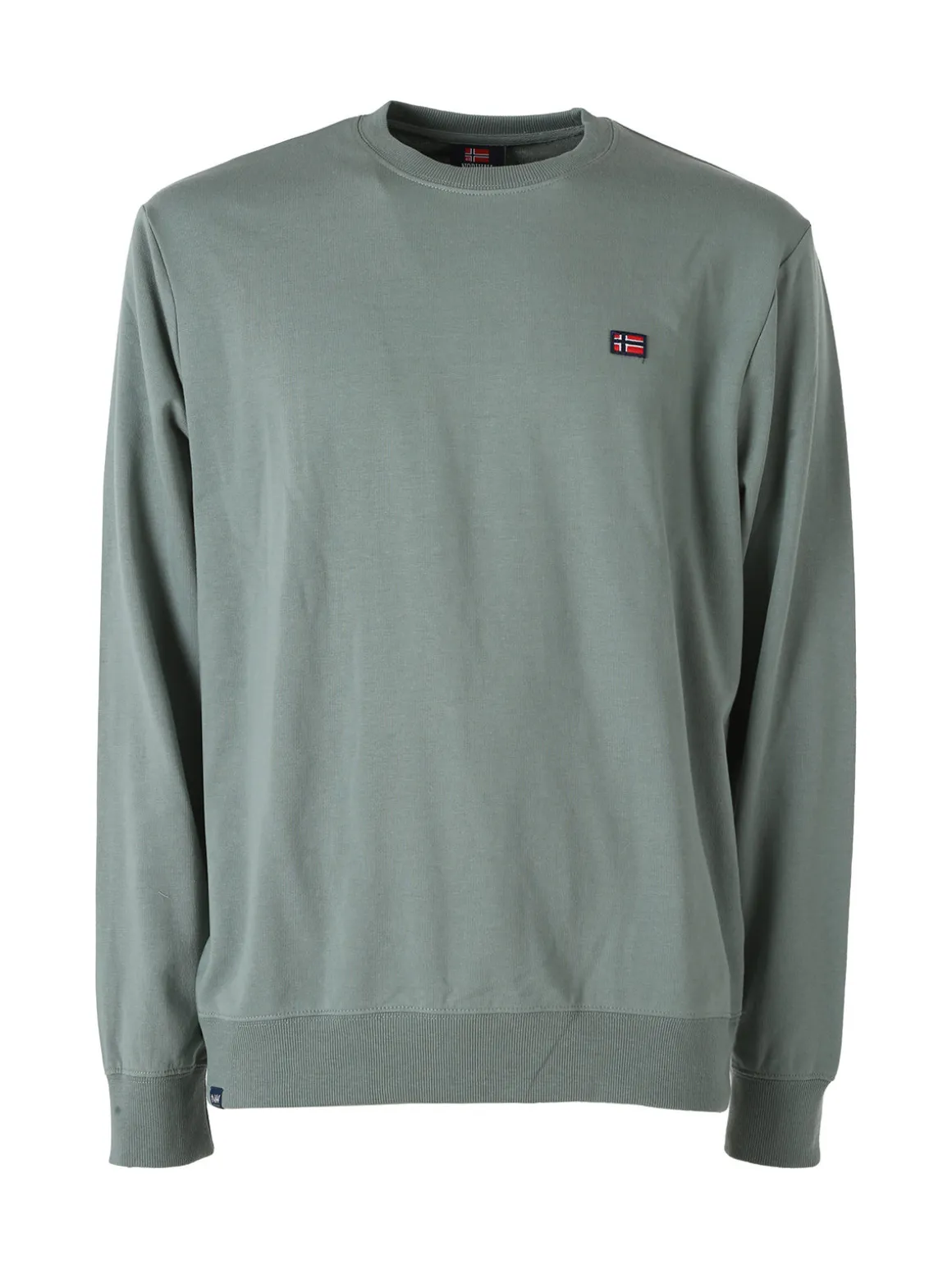 Norway Felpa girocollo da uomo in misto cotone con logo - pistacchio