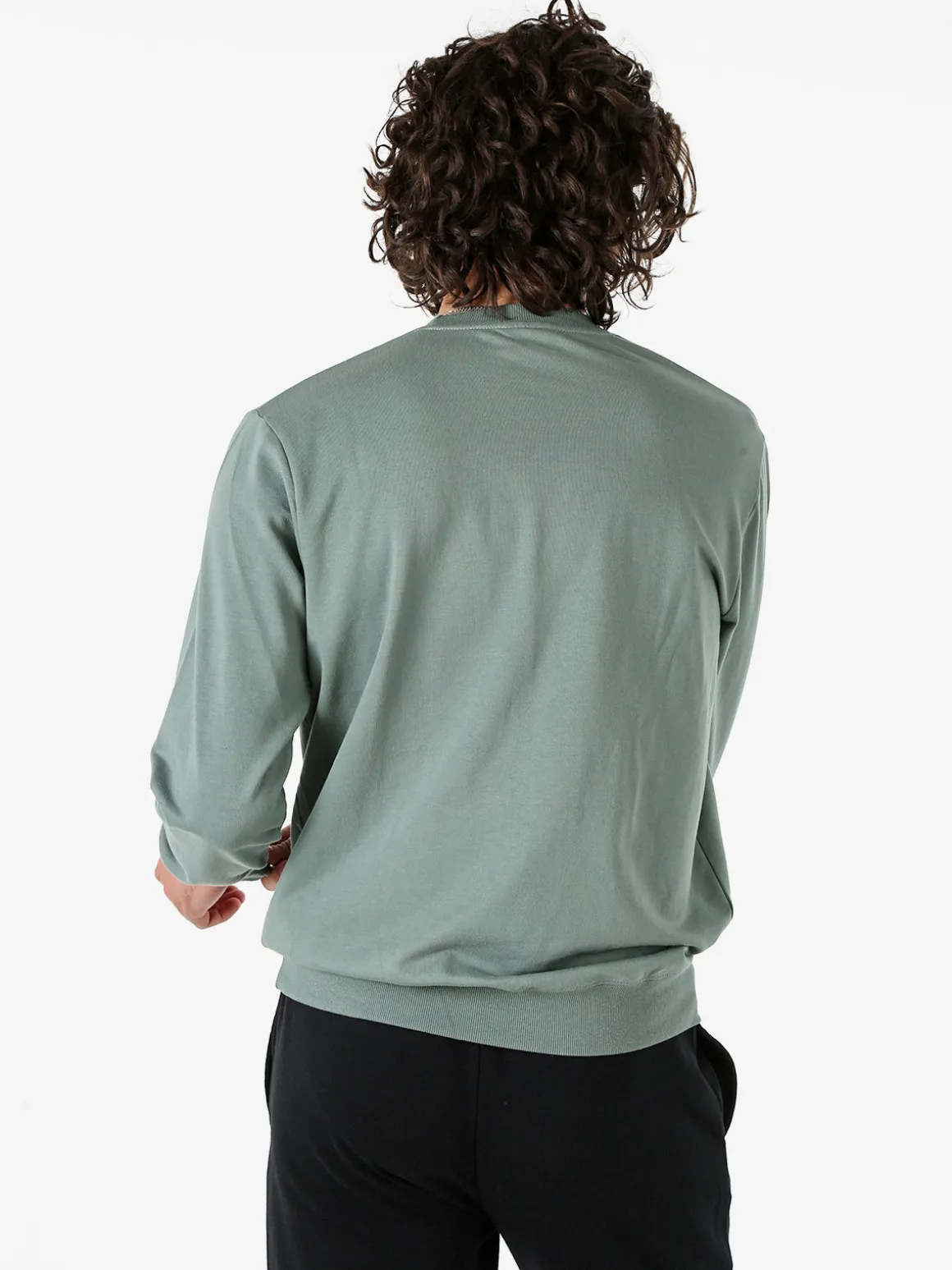 Norway Felpa girocollo da uomo in misto cotone con logo - pistacchio