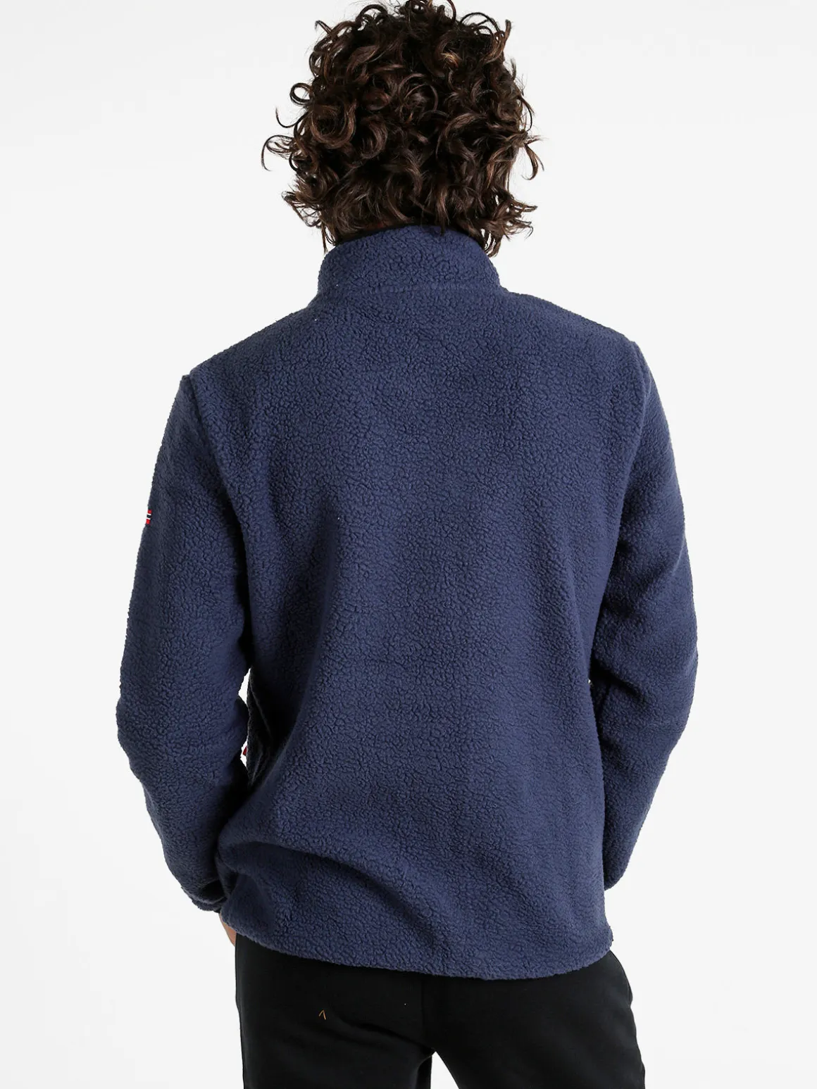 Norway Felpa in pile da uomo con zip intera - blu scuro