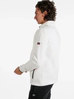 Norway Felpa in pile da uomo con zip intera - bianco