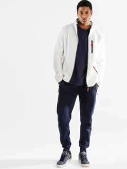 Norway Felpa in pile da uomo con zip intera - bianco