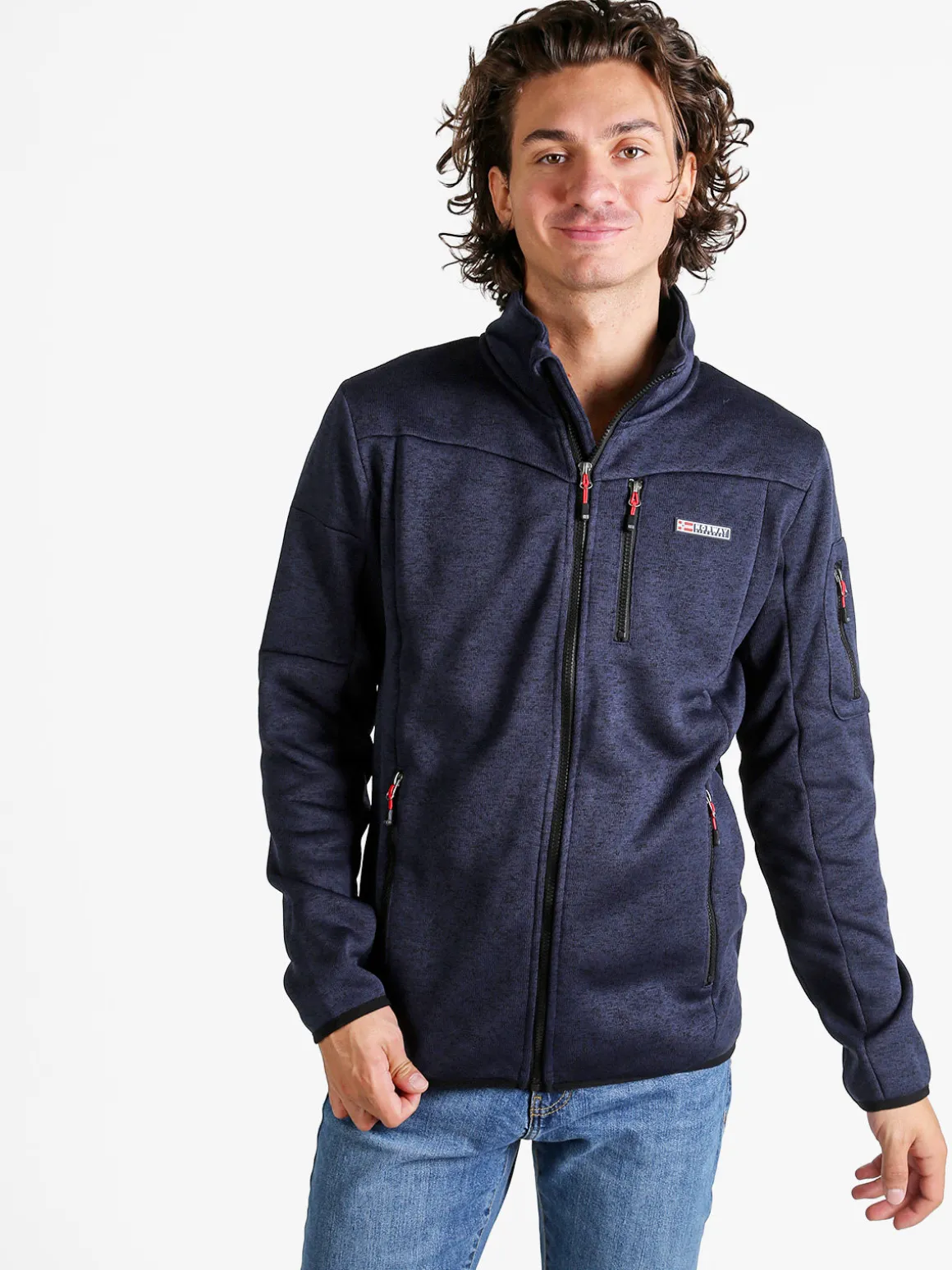 Norway Felpa invernale da uomo con zip - blu scuro