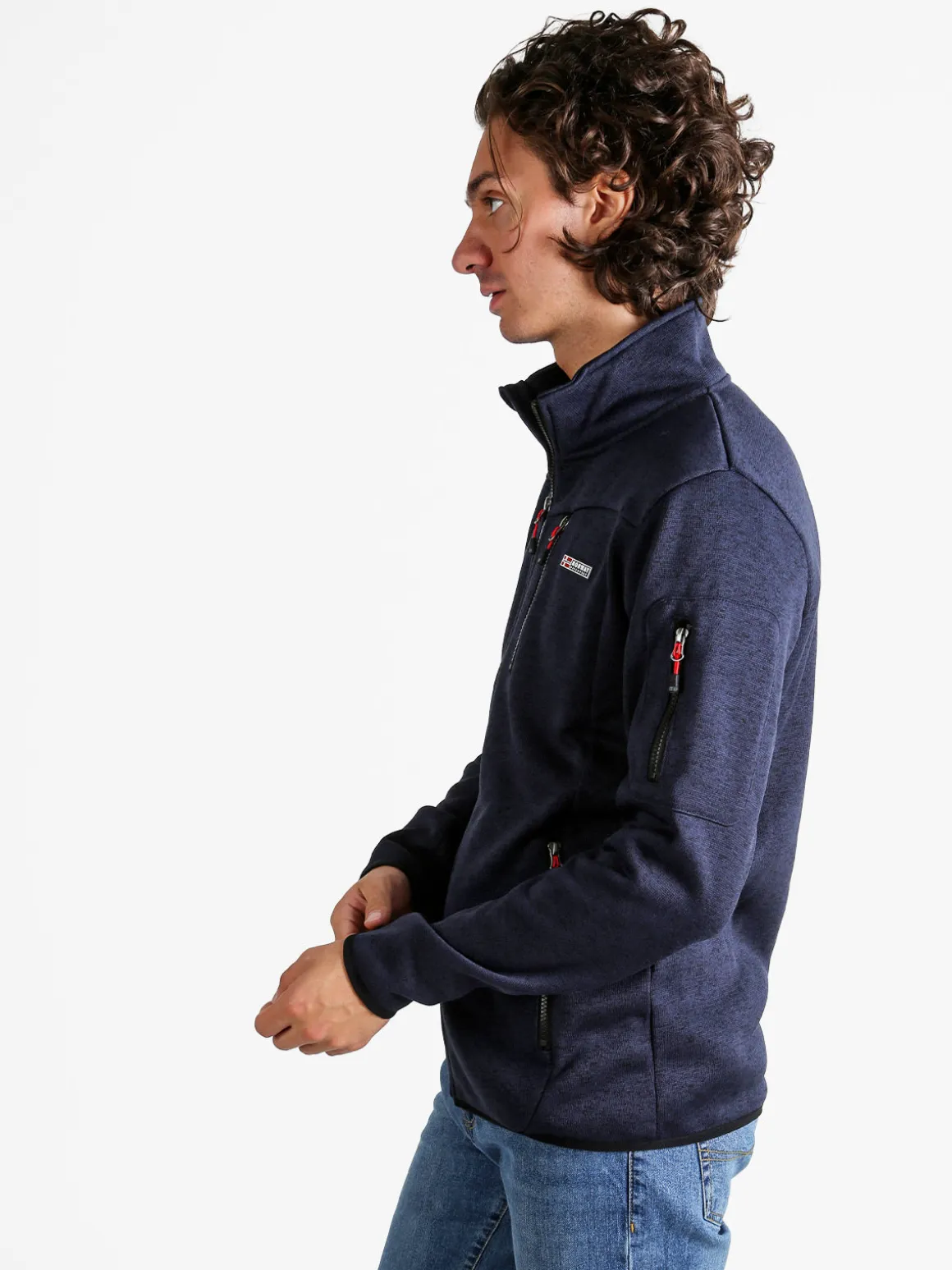 Norway Felpa invernale da uomo con zip - blu scuro
