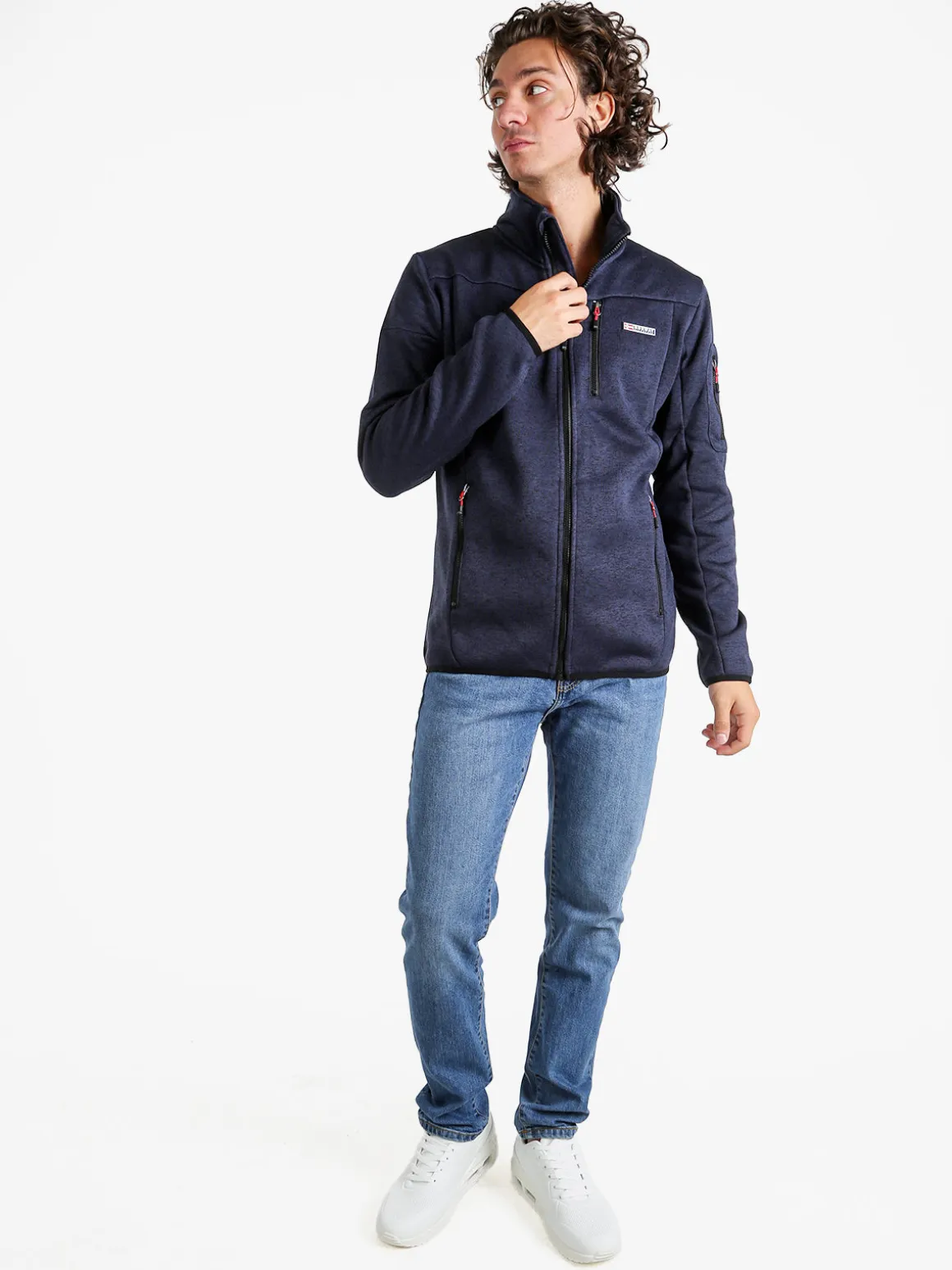 Norway Felpa invernale da uomo con zip - blu scuro