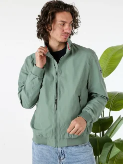 Norway Giacca a vento da uomo con zip - pistacchio
