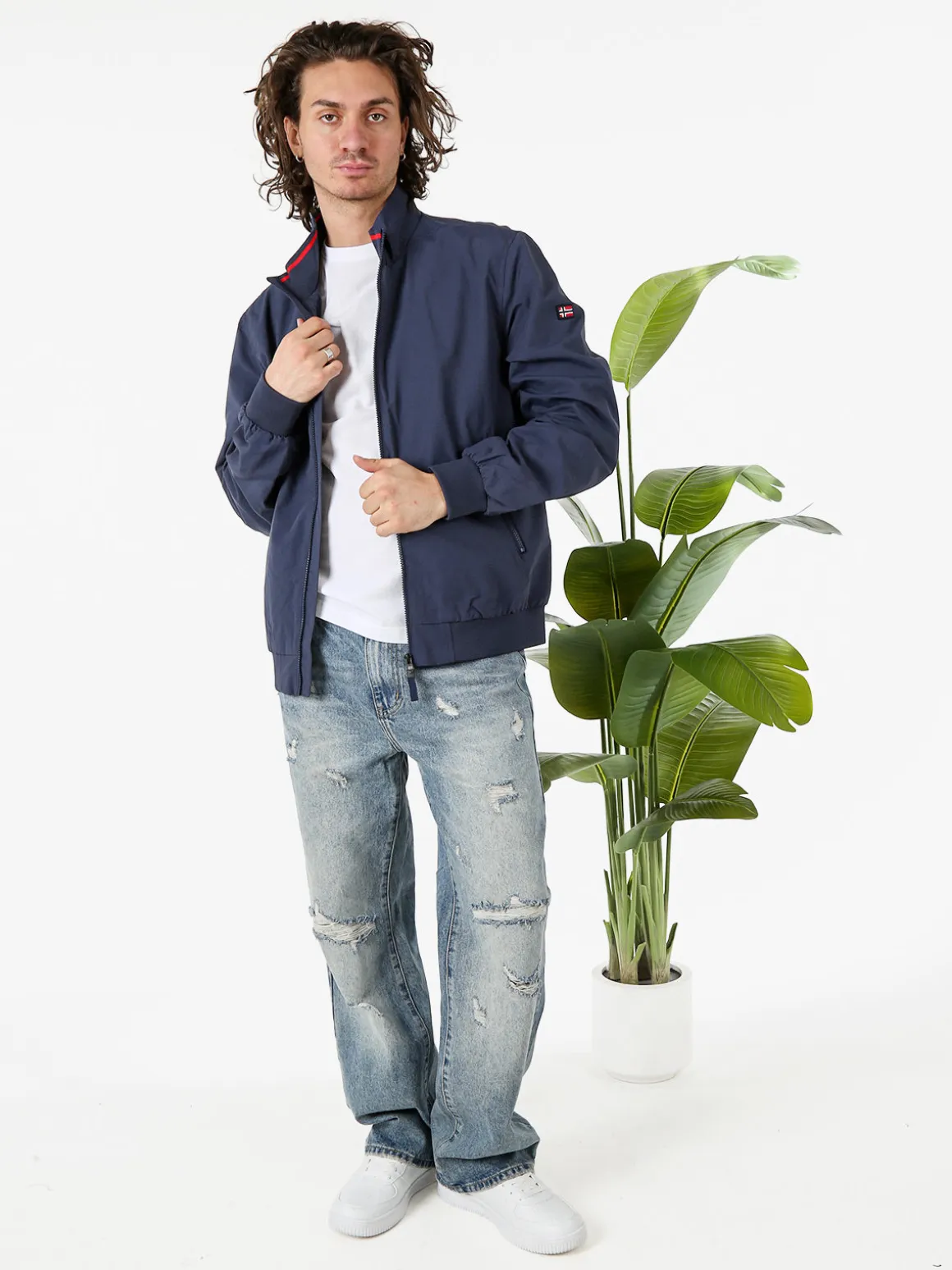 Norway Giacca a vento da uomo con zip - blu scuro
