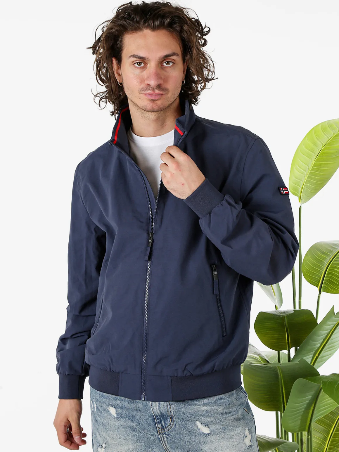 Norway Giacca a vento da uomo con zip - blu scuro