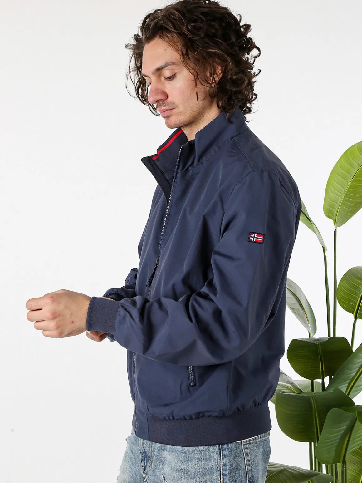 Norway Giacca a vento da uomo con zip - blu scuro