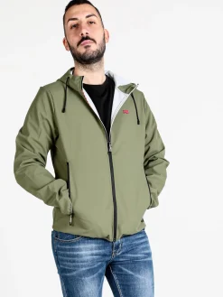 Norway Giacca a vento da uomo impermeabile con cappuccio e zip