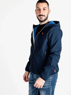 Norway Giacca a vento da uomo impermeabile con cappuccio e zip