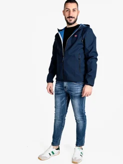 Norway Giacca a vento da uomo impermeabile con cappuccio e zip