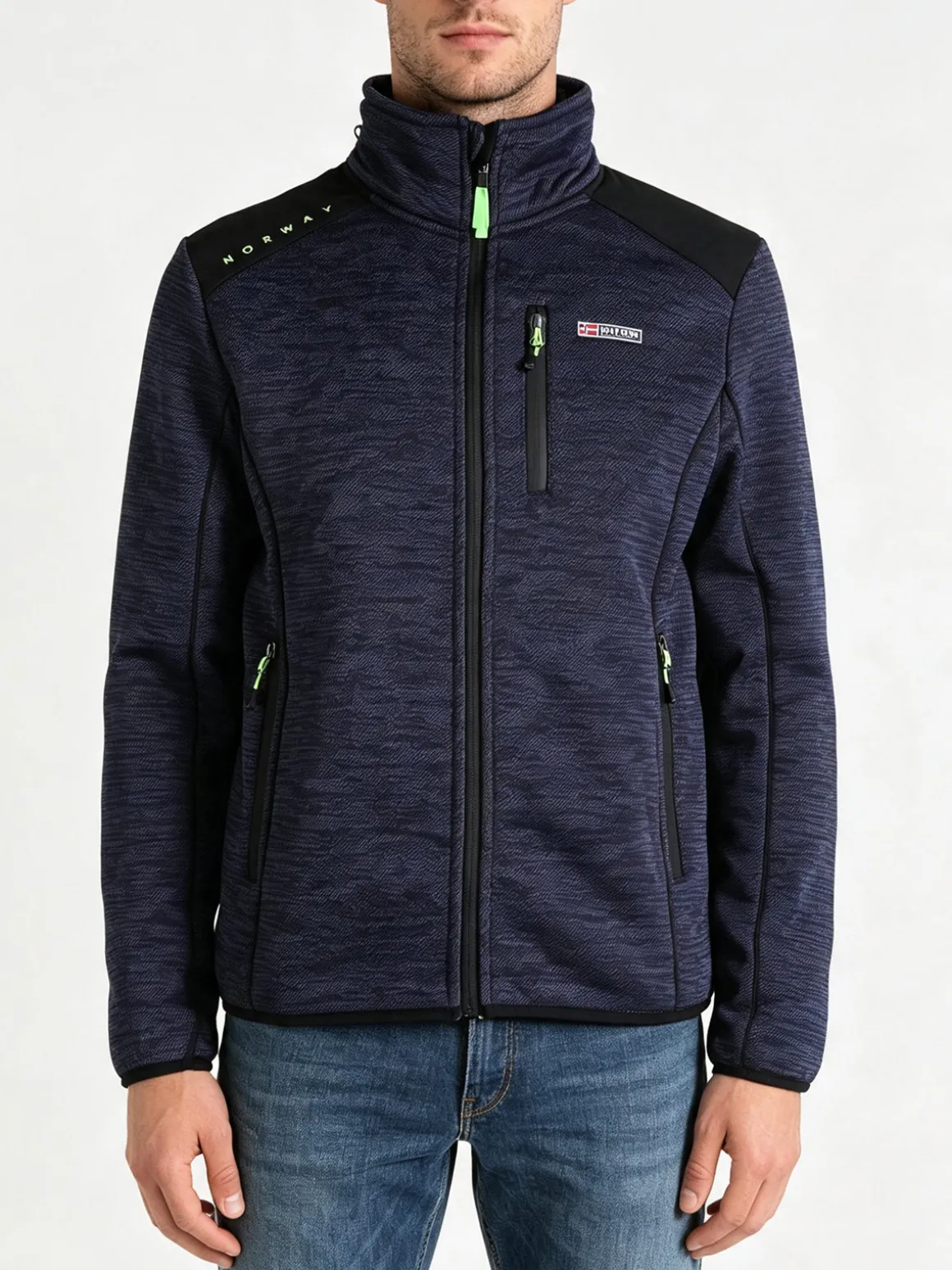 Norway Giacca felpa invernale da uomo con zip - blu scuro