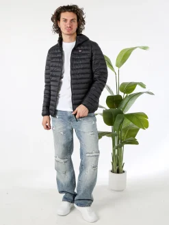 Norway Giubbino da uomo modello 100 grammi con cappuccio e zip - nero