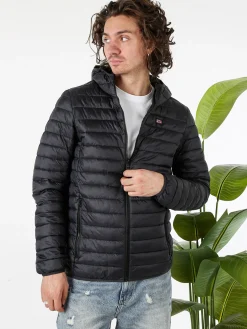 Norway Giubbino da uomo modello 100 grammi con cappuccio e zip - nero