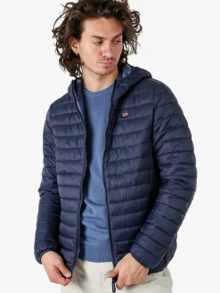 Norway Giubbino da uomo modello 100 grammi con cappuccio e zip - blu scuro