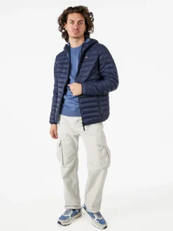 Norway Giubbino da uomo modello 100 grammi con cappuccio e zip - blu scuro