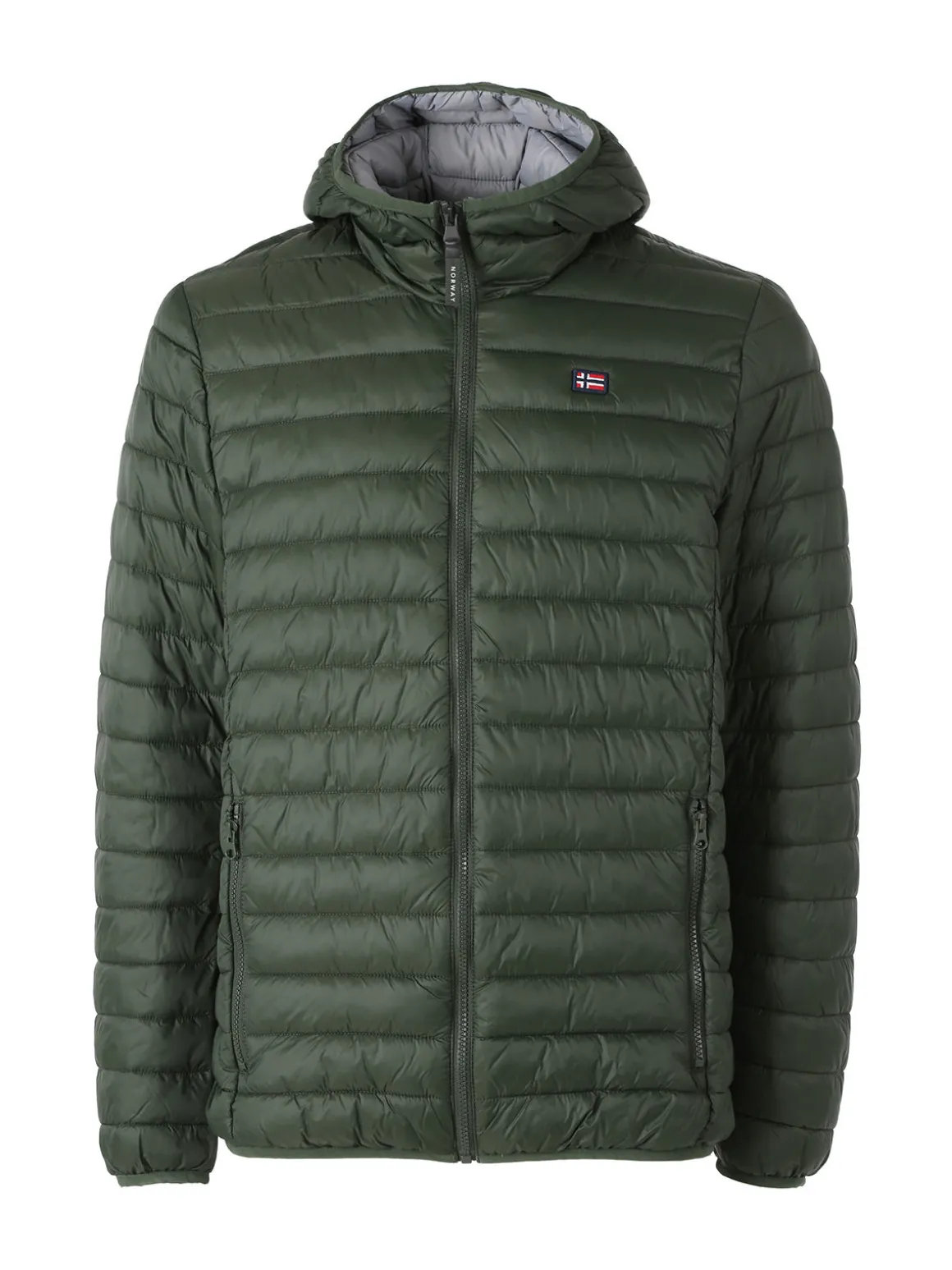 Norway Giubbino da uomo modello 100 grammi con cappuccio e zip - militare