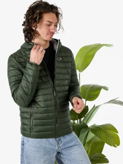 Norway Giubbino da uomo modello 100 grammi con cappuccio e zip - militare