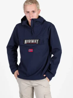 Norway Giubbotto da uomo a mezza zip con cappuccio