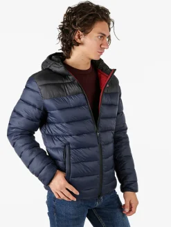 Norway Giubbotto imbottito da uomo con cappuccio e zip - blu scuro