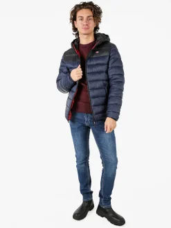 Norway Giubbotto imbottito da uomo con cappuccio e zip - blu scuro