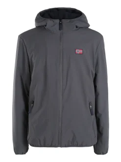Norway Giubbotto impermeabile da uomo con cappuccio e zip - grigio scuro