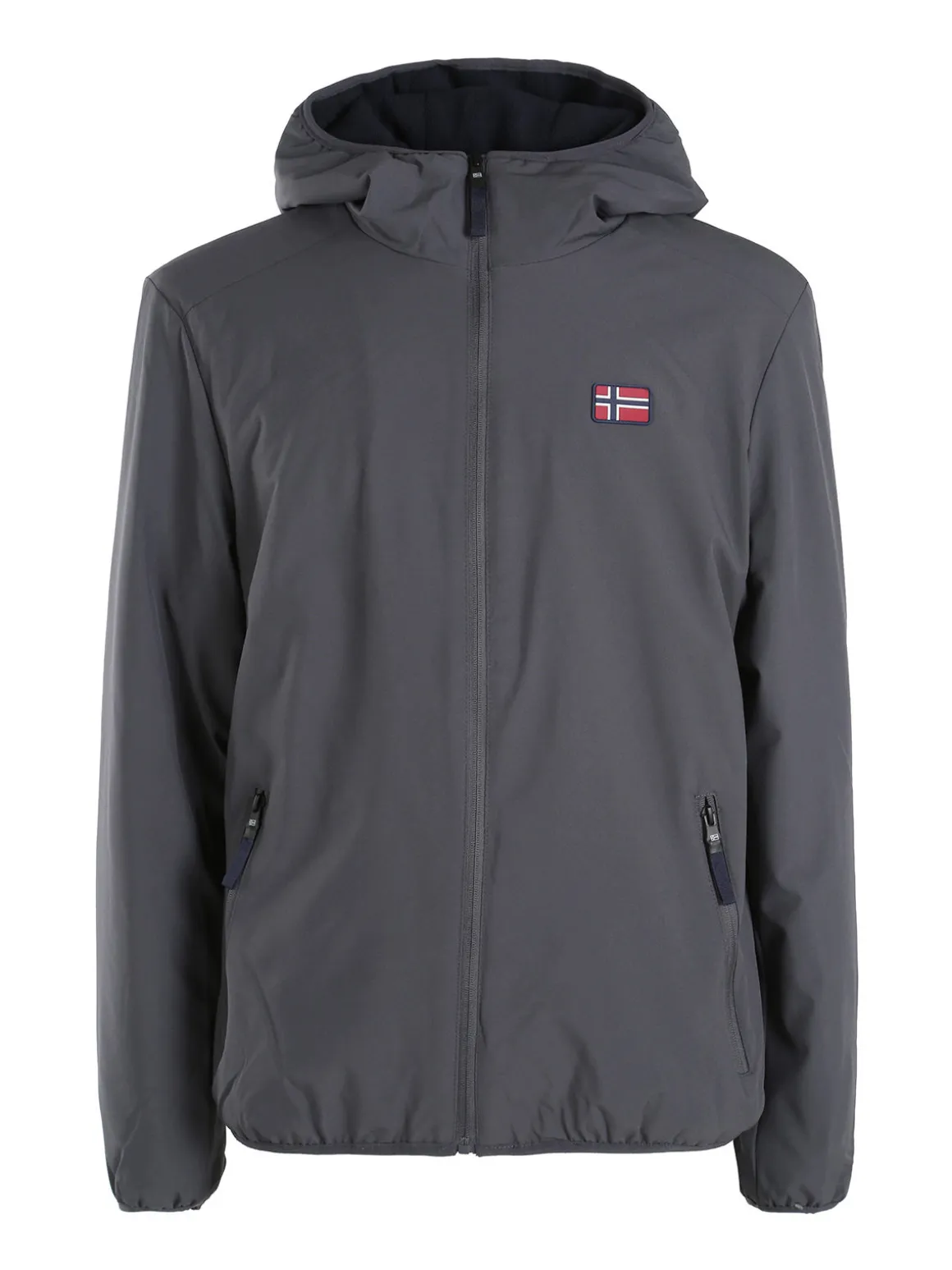 Norway Giubbotto impermeabile da uomo con cappuccio e zip - grigio scuro